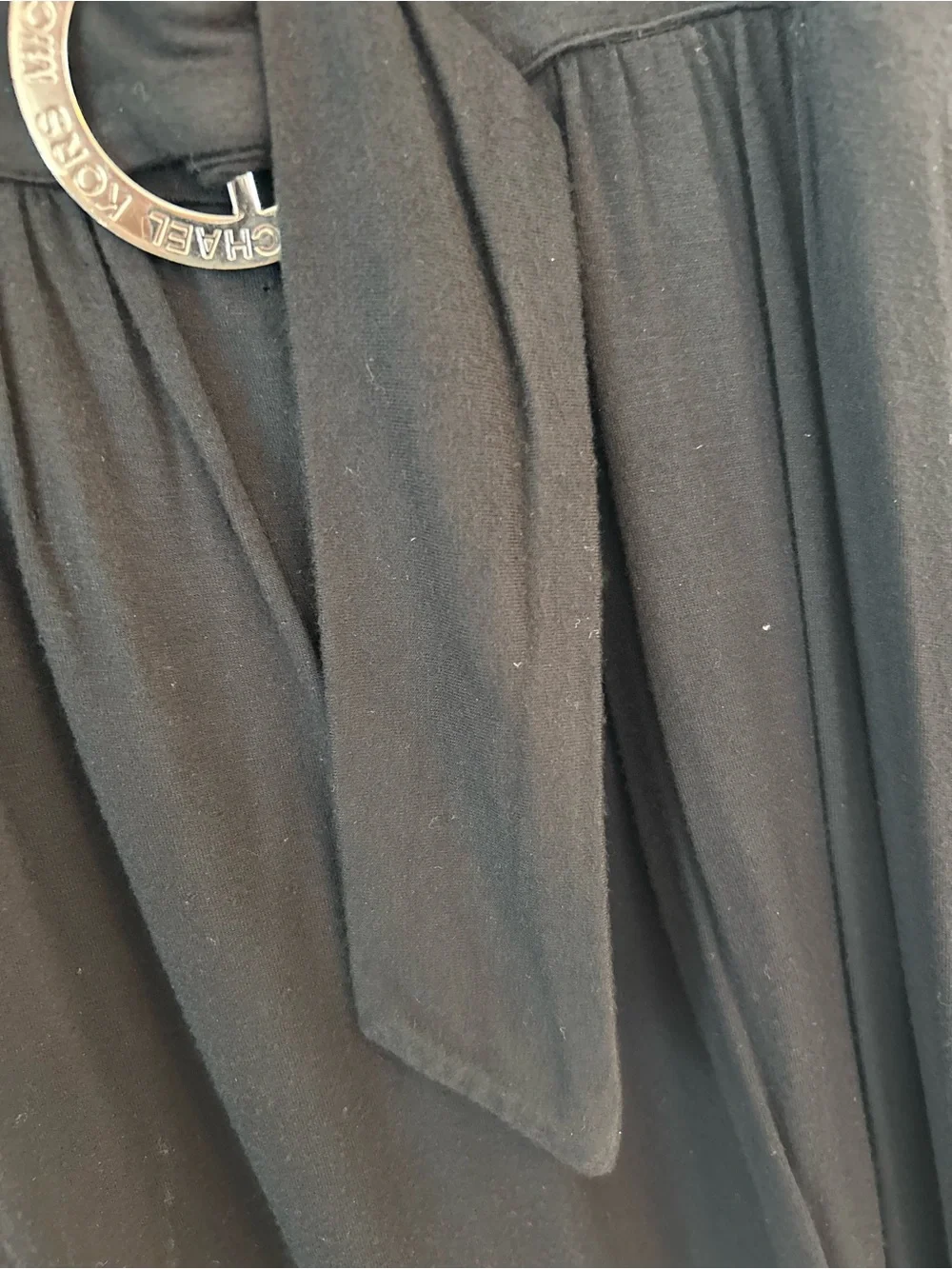 NWOT Michael Kors Women’s Black Logo Buckle Belted Tunic Blouse Shirt Size S